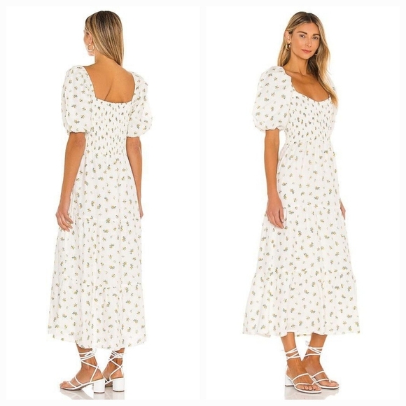 Faithfull the Brand Gianna Midi Dress in Carrie Floral size L NWT - Picture 5 of 11